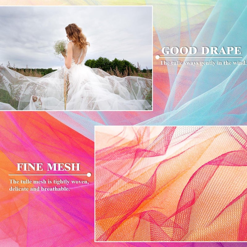 Ableme Deco 54" by 20 Yards White Tulle Fabric Rolls - Tutu Spool Bolt for DIY Wedding Decoration, Baby Shower Tutu Skirt, Gift Wrapping - Large Matte Tulle, Roll Packaging - Image 4